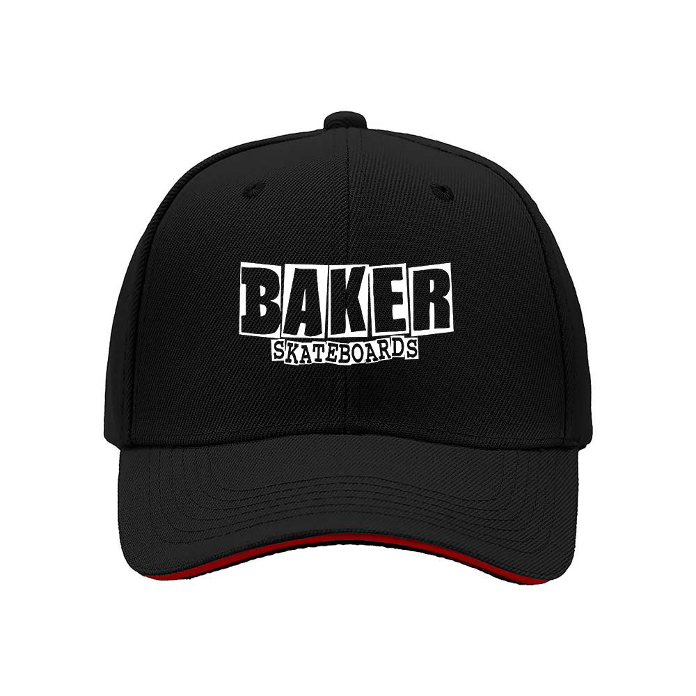 Baker Skateboards Men's Baseball Cap Black Red Trim Gift