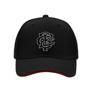 Black Baseball Cap with White Logo Design for Men Women Casual Wear Gift
