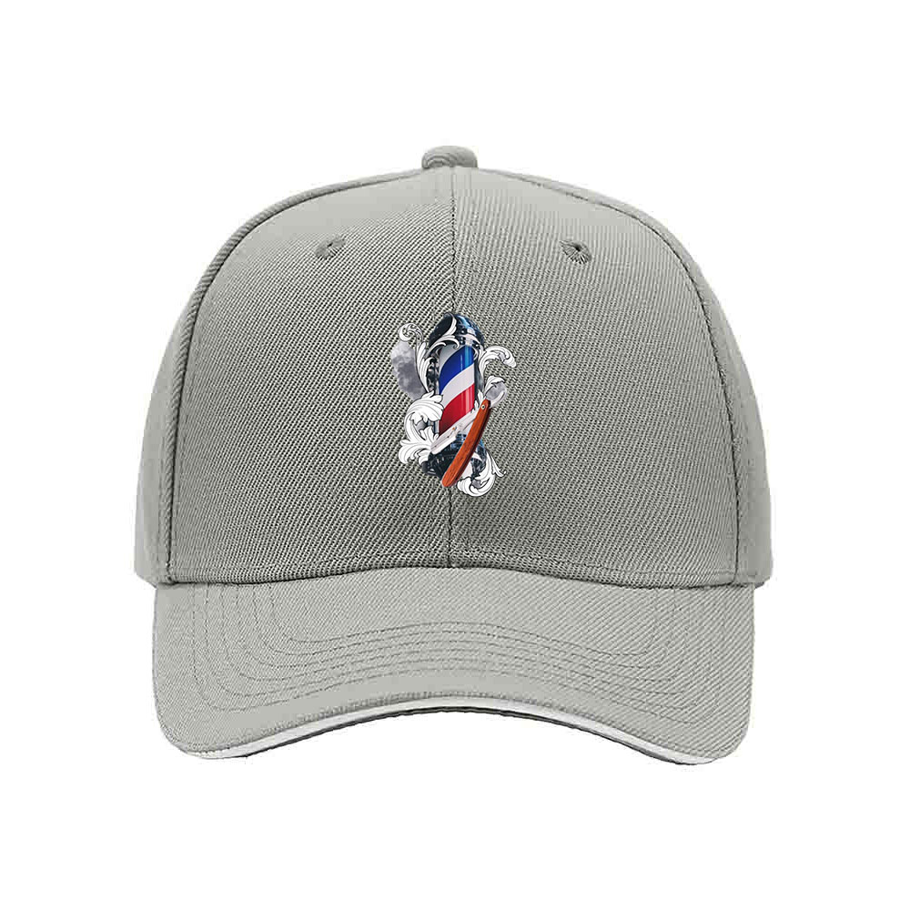 Black Baseball Cap with Barber Pole Emblem Men's Women's Gift Hat - Image 7
