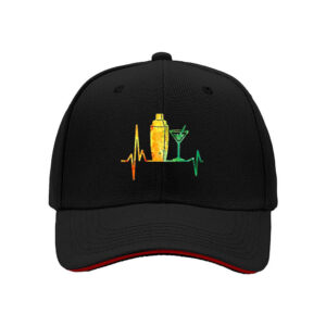Cocktail Heartbeat Design Baseball Cap Men Women Gift Party Hat