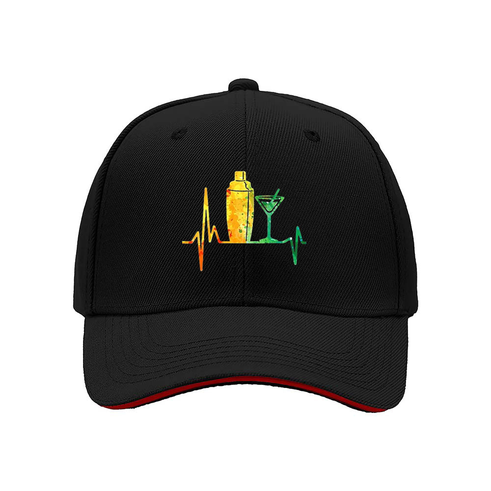 Cocktail Heartbeat Design Baseball Cap Men Women Gift Party Hat