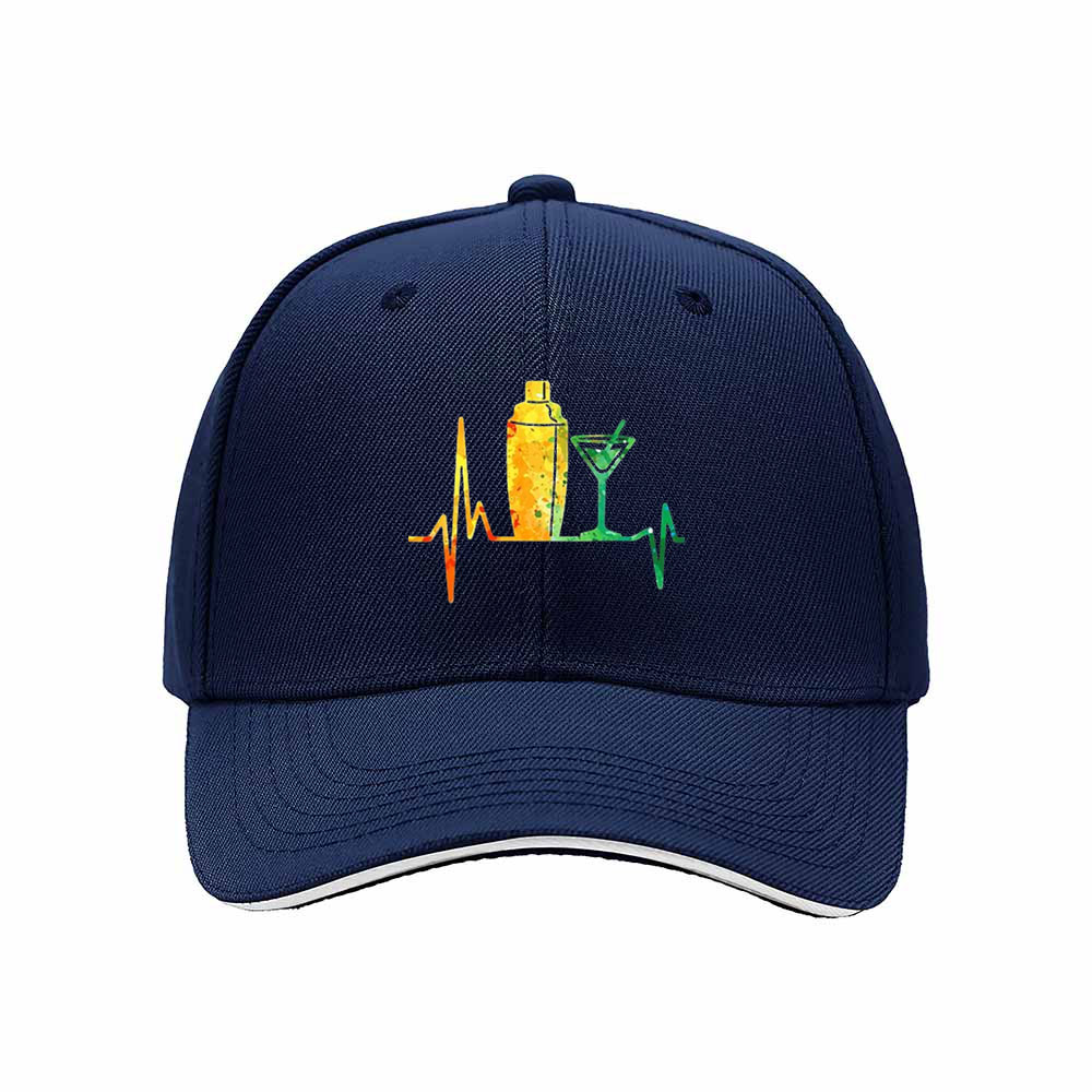 Cocktail Heartbeat Design Baseball Cap Men Women Gift Party Hat - Image 2