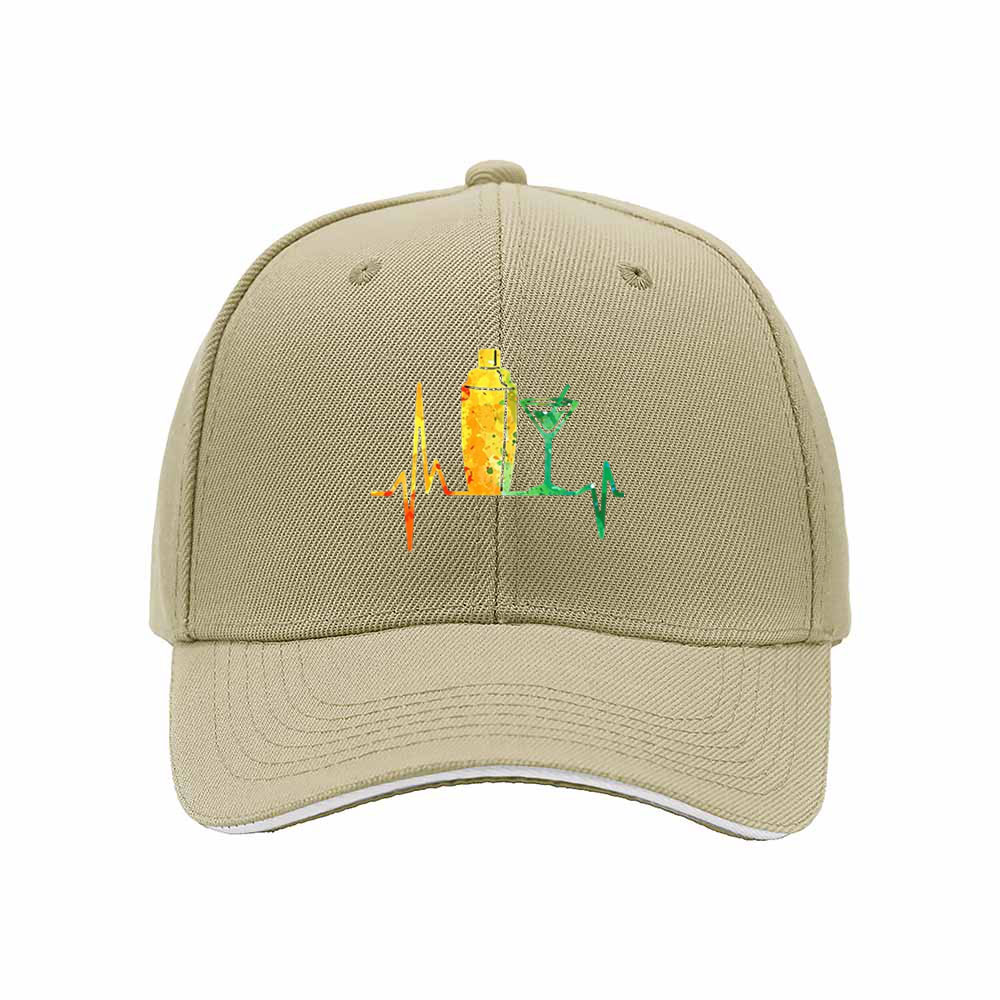 Cocktail Heartbeat Design Baseball Cap Men Women Gift Party Hat - Image 4