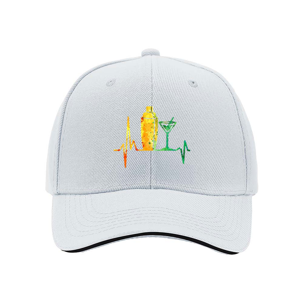 Cocktail Heartbeat Design Baseball Cap Men Women Gift Party Hat - Image 5