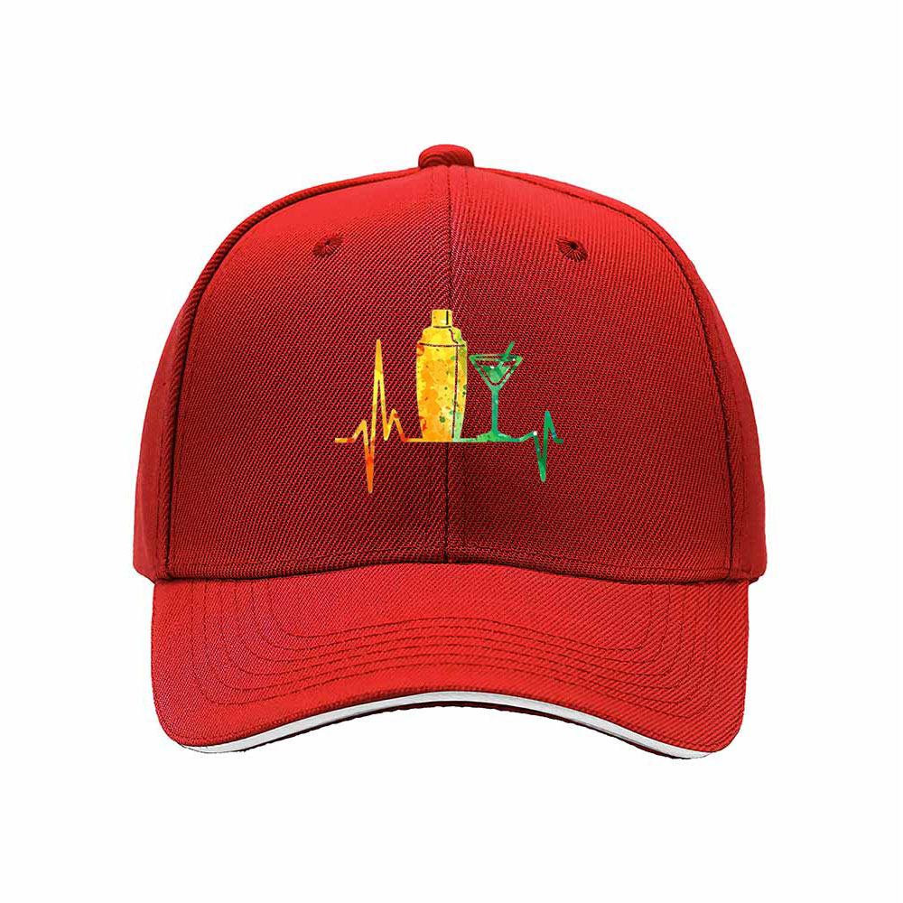 Cocktail Heartbeat Design Baseball Cap Men Women Gift Party Hat - Image 6