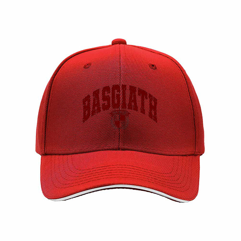 Basciath Men's Baseball Cap Red Logo Black Hat Gift for Fans - Image 6