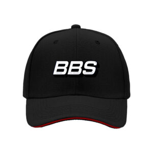 BBS Logo Men's Baseball Cap Black Red Trim Gift Hat