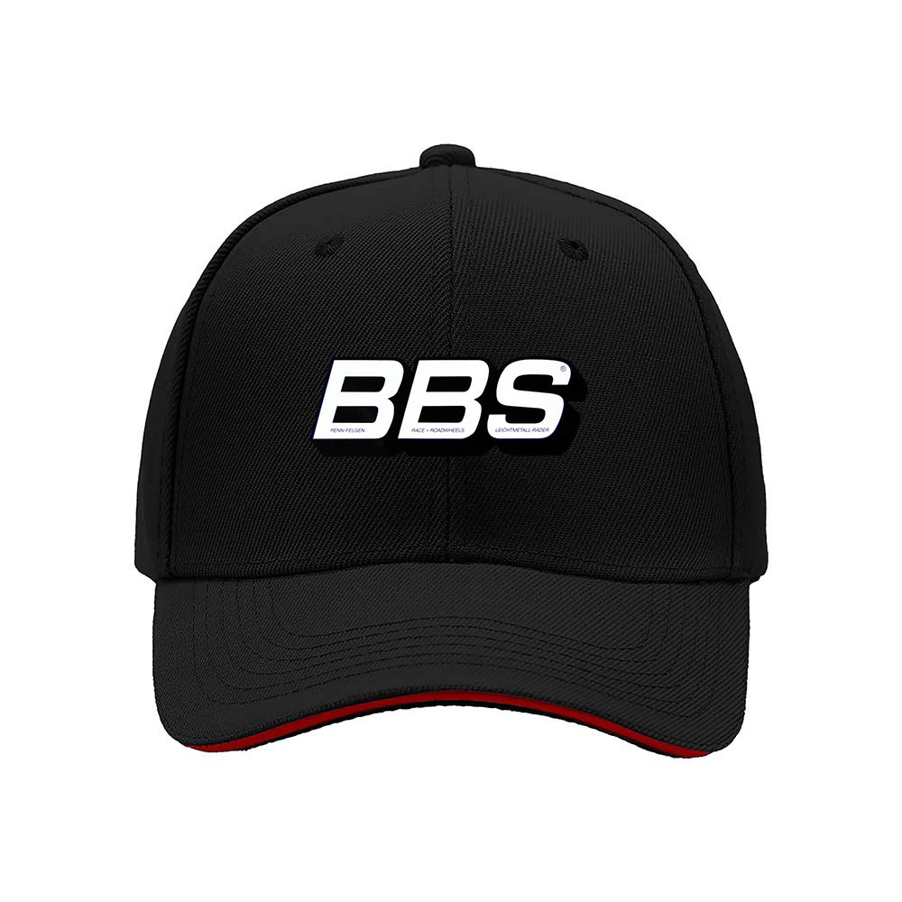 BBS Logo Men's Baseball Cap Black Red Trim Gift Hat