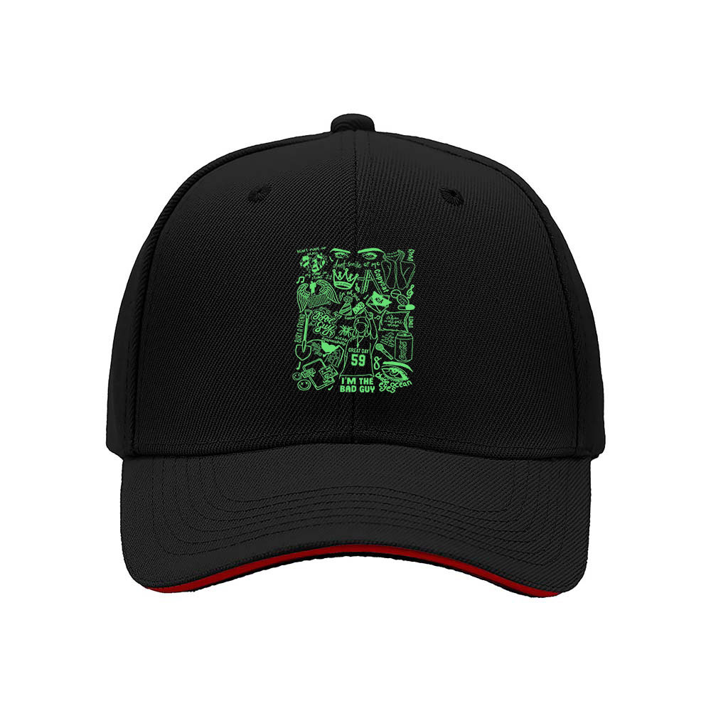 Green Graphic Print Baseball Cap Men's Women's Casual Hat Gift for Fans