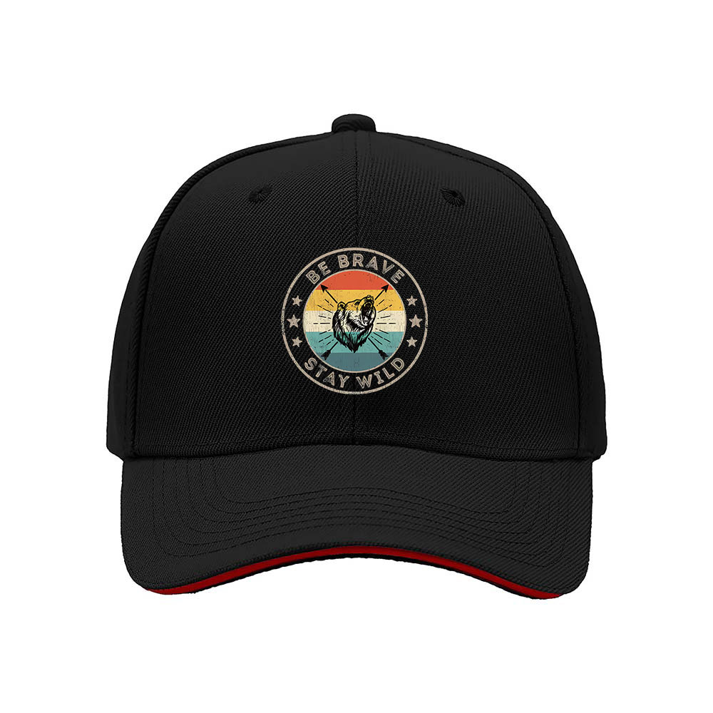 Be Brave Stay Wild Mens Baseball Cap Outdoor Adventure Gift Hat