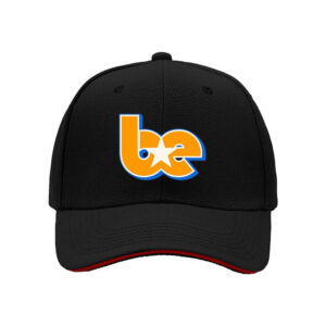 Black Baseball Cap with Orange Blue Logo Men's Women's Hat Gift for Sports Fans