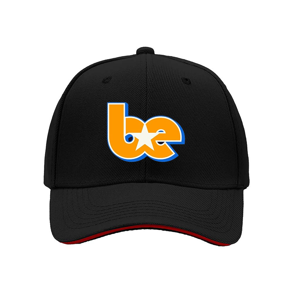 Black Baseball Cap with Orange Blue Logo Men's Women's Hat Gift for Sports Fans