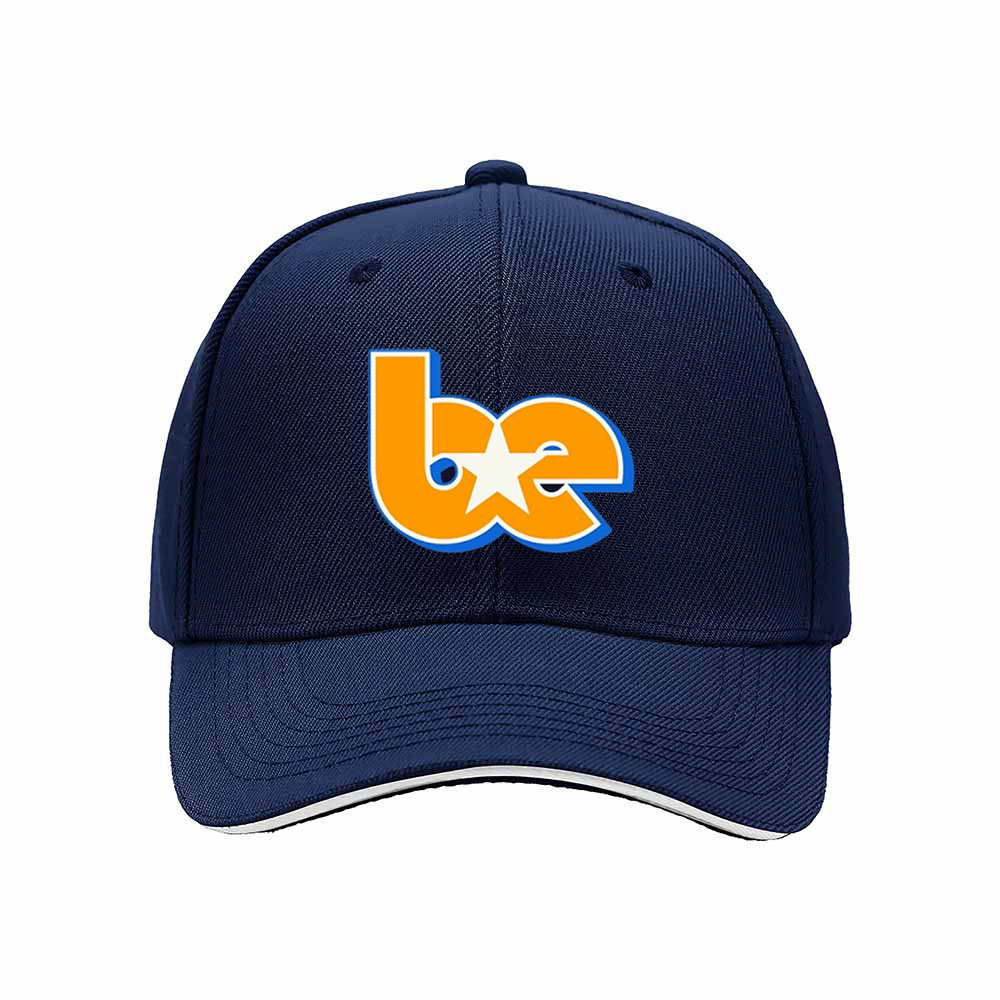 Black Baseball Cap with Orange Blue Logo Men's Women's Hat Gift for Sports Fans - Image 2