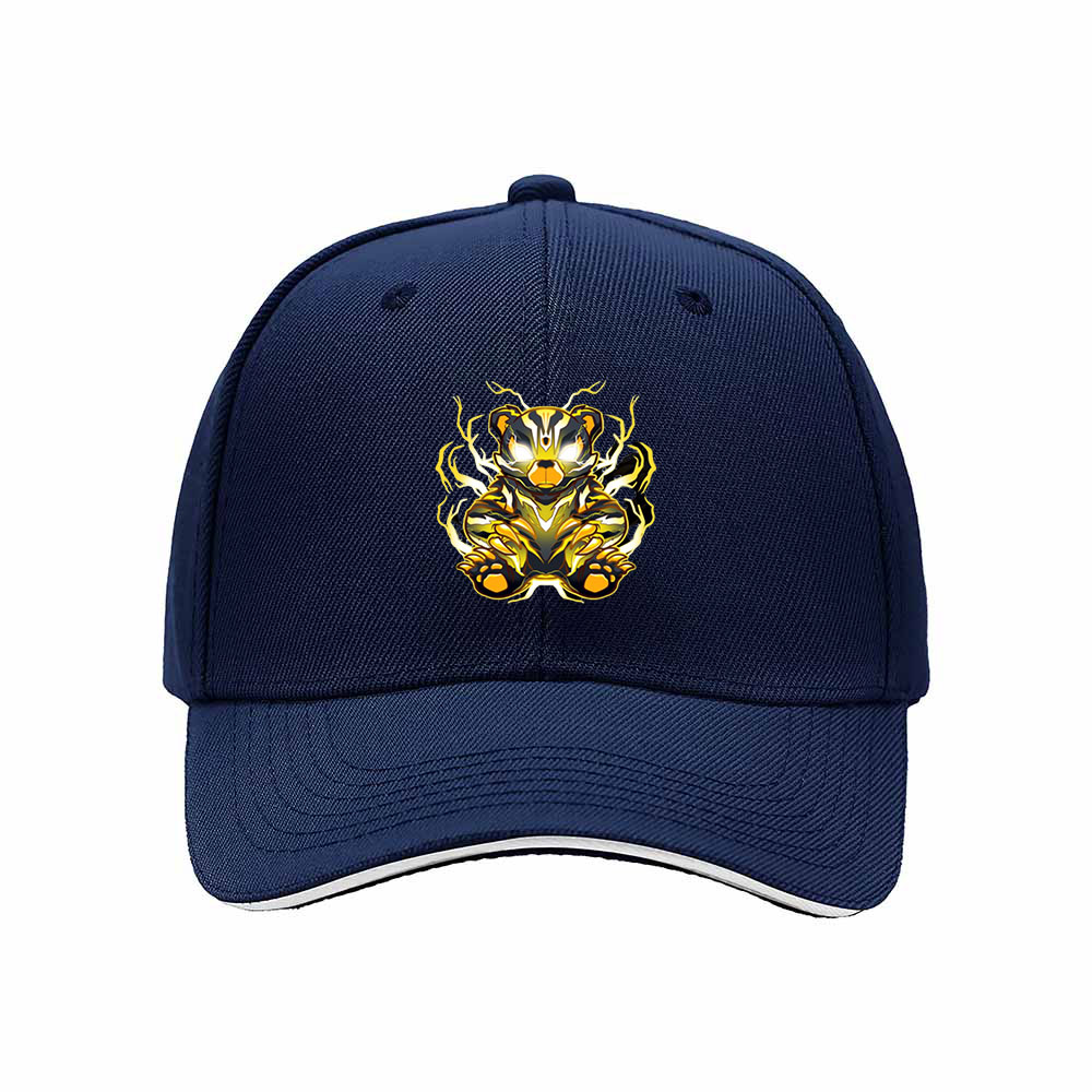 Golden Tiger Flame Baseball Cap Men's Women's Gift Style Hat - Image 2