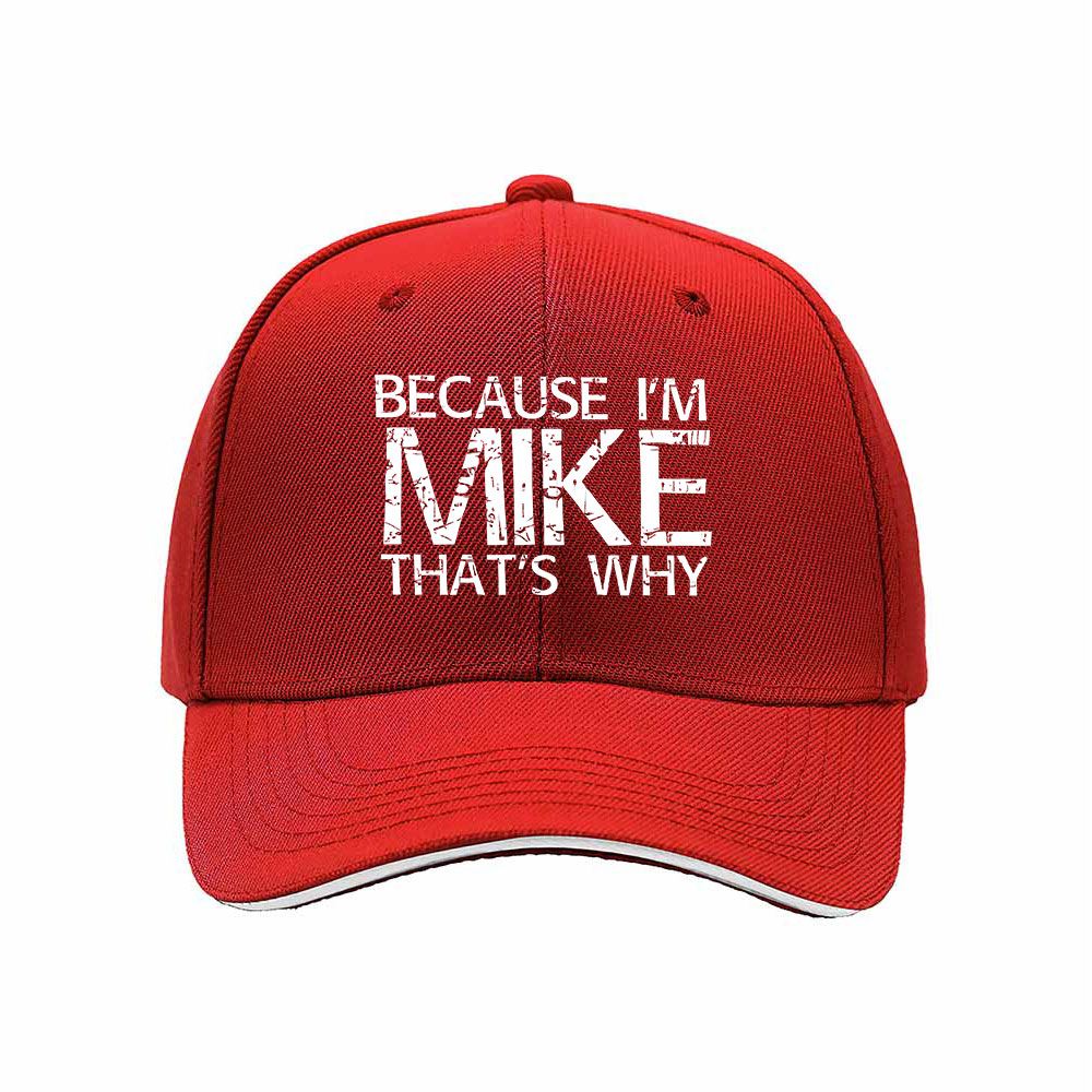 Because I'm Mike That's Why Men's Baseball Cap Gift - Image 6