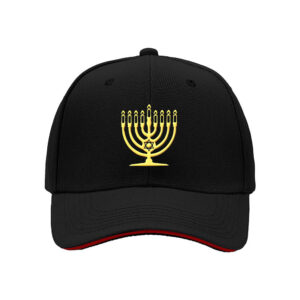 Golden Menorah Baseball Cap for Hanukkah Celebration Gift