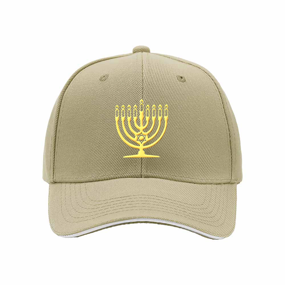 Golden Menorah Baseball Cap for Hanukkah Celebration Gift - Image 4