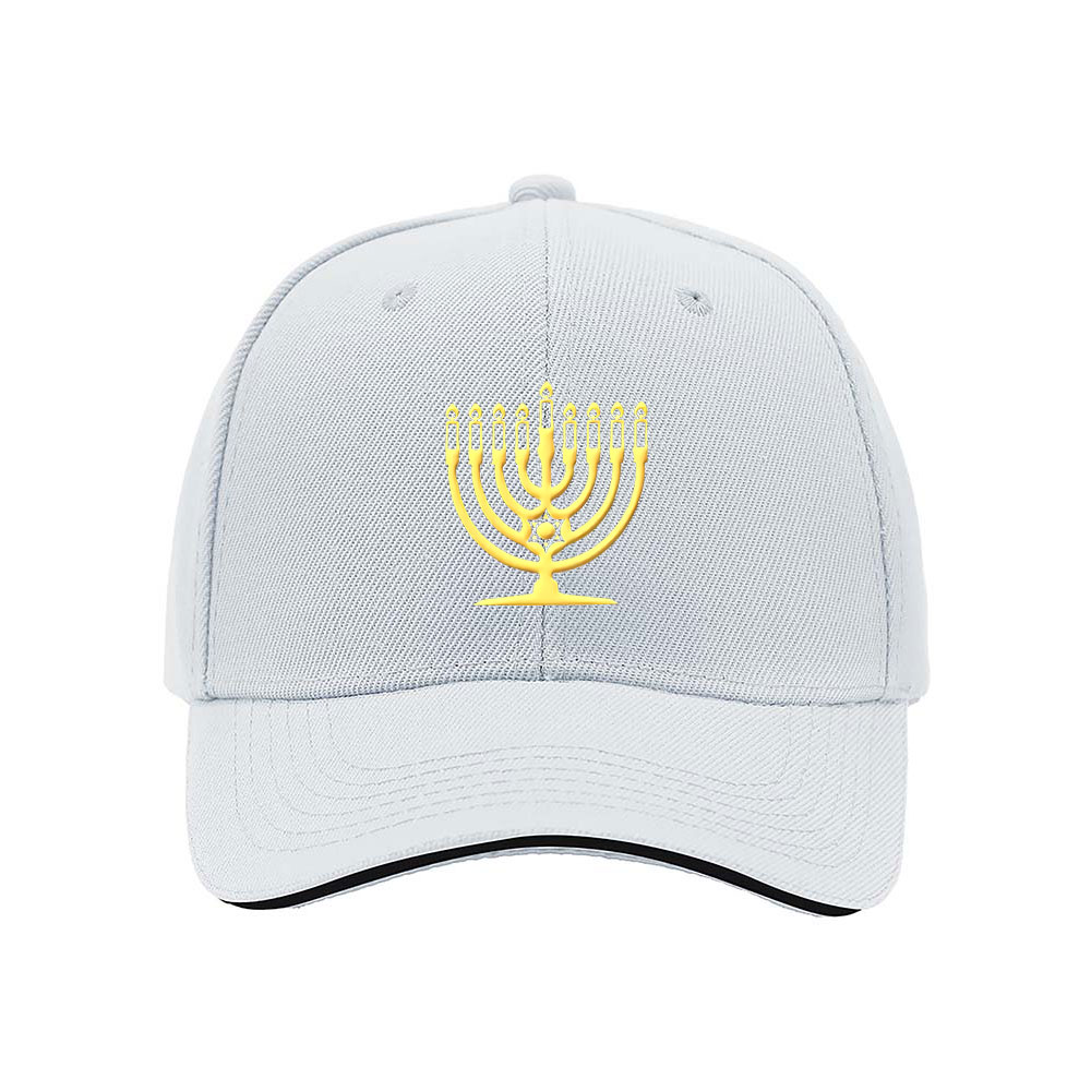Golden Menorah Baseball Cap for Hanukkah Celebration Gift - Image 5