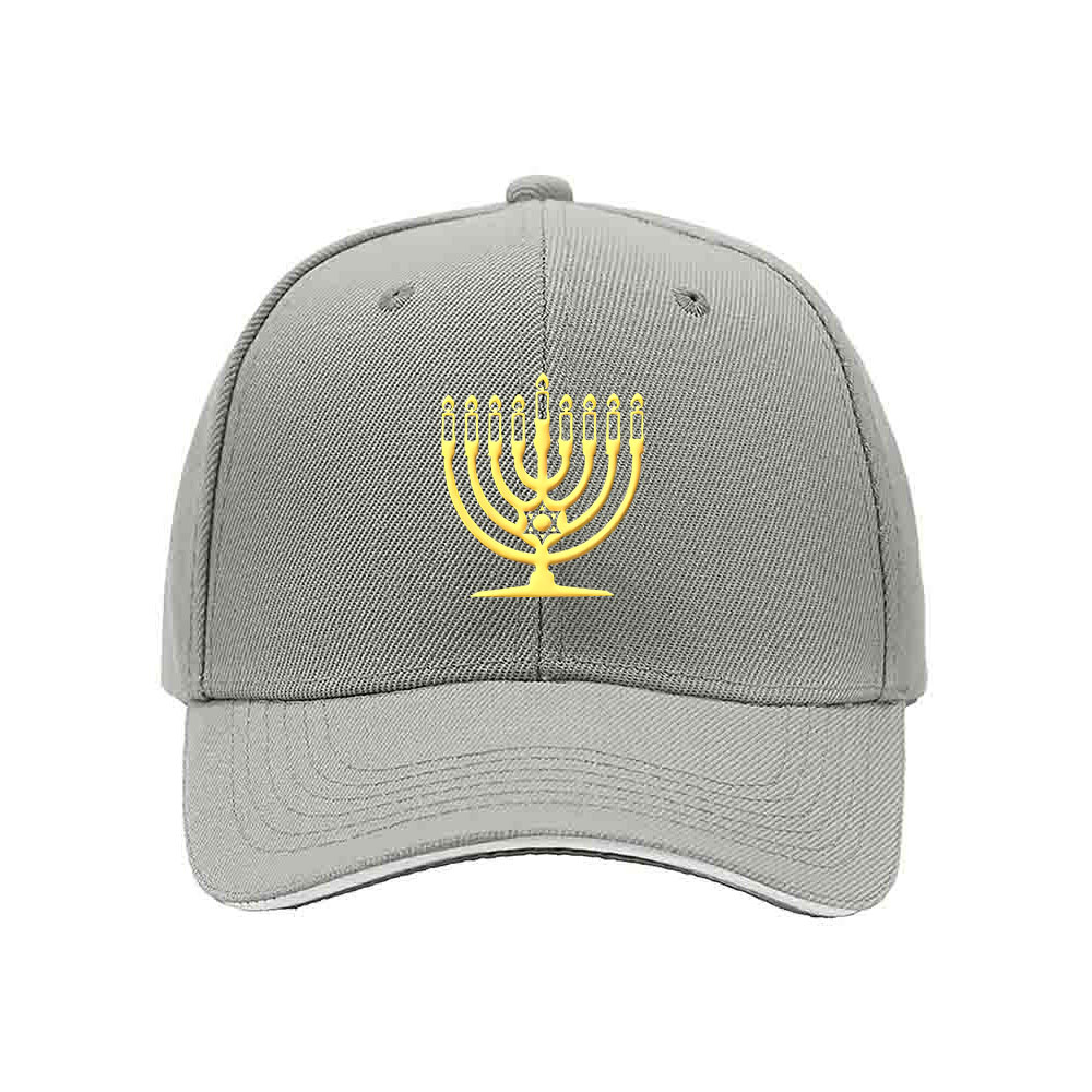 Golden Menorah Baseball Cap for Hanukkah Celebration Gift - Image 7