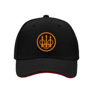 Black Baseball Cap with Orange Symbol Design for Men Women Gift Fashion Accessory