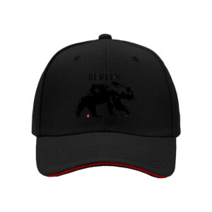 Berlin Bear Men's Baseball Cap Black Red Trim Gift Wear