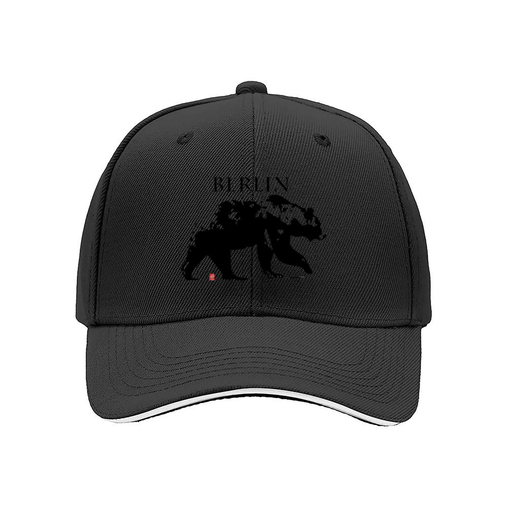 Berlin Bear Men's Baseball Cap Black Red Trim Gift Wear - Image 3