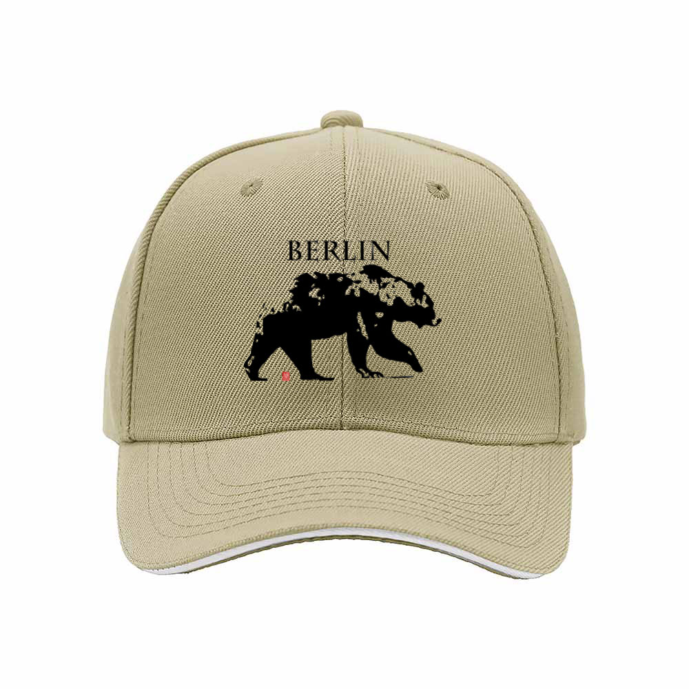 Berlin Bear Men's Baseball Cap Black Red Trim Gift Wear - Image 4