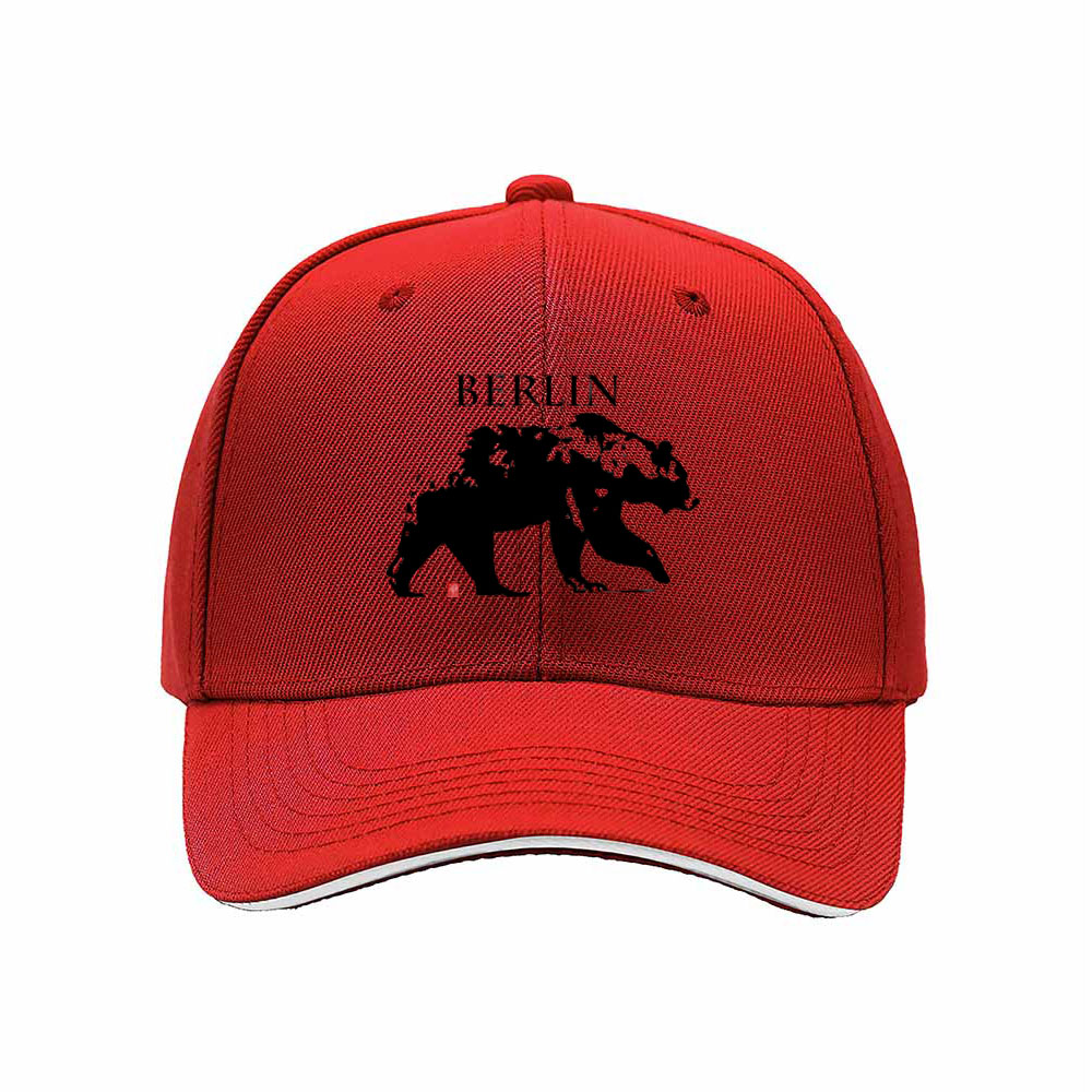 Berlin Bear Men's Baseball Cap Black Red Trim Gift Wear - Image 6