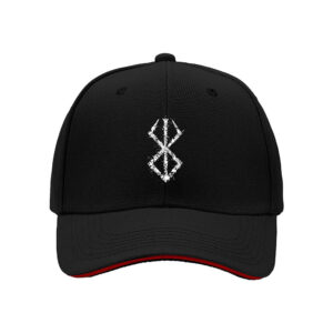 Black Baseball Cap with White Symbol Design for Men Women Casual Gift Wear