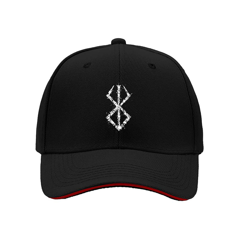 Black Baseball Cap with White Symbol Design for Men Women Casual Gift Wear
