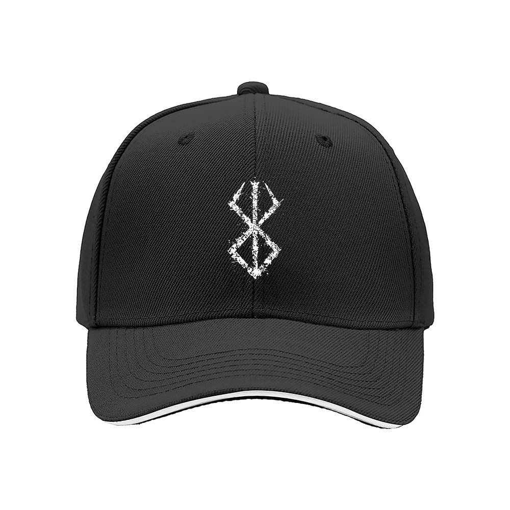 Black Baseball Cap with White Symbol Design for Men Women Casual Gift Wear - Image 3