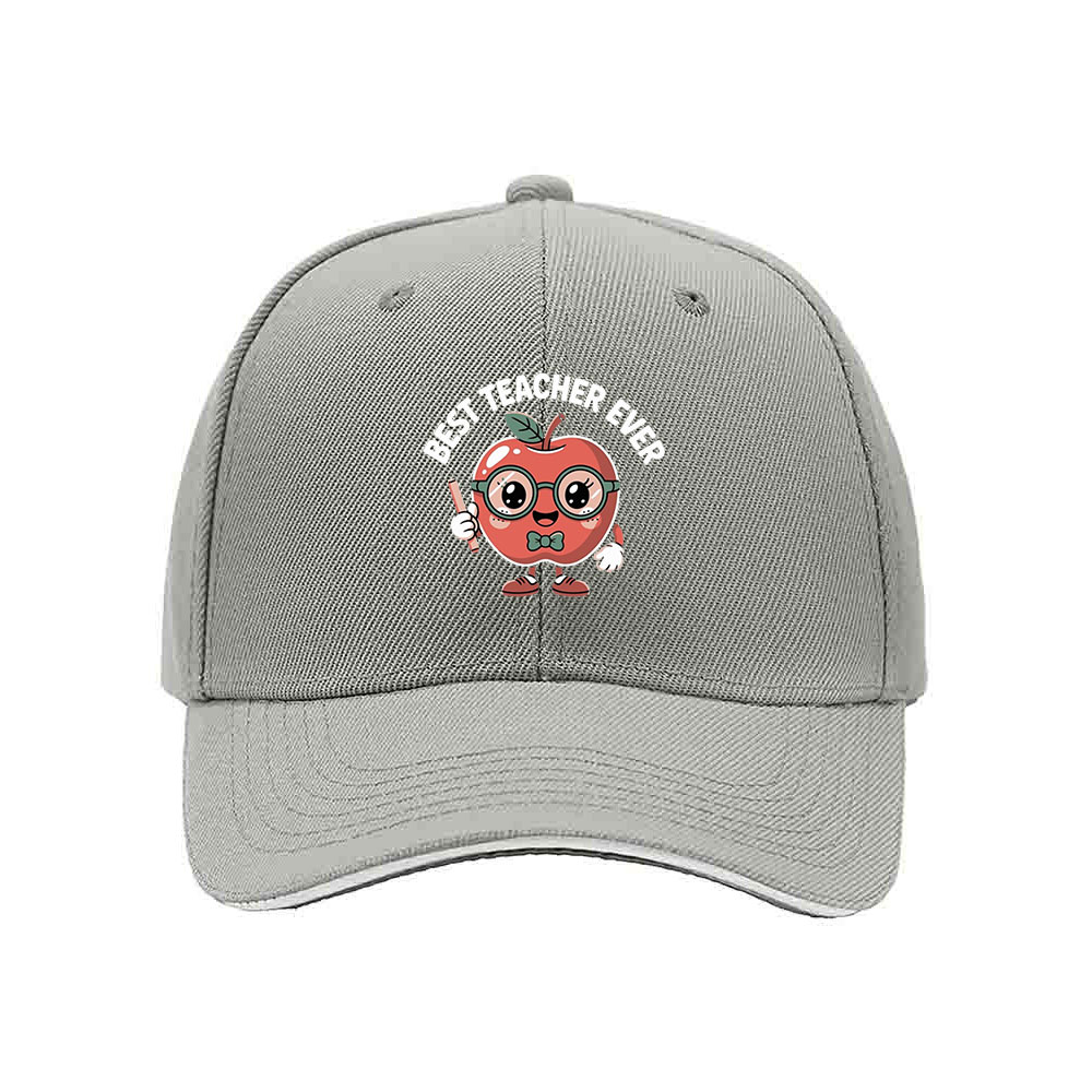 Best Teacher Ever Apple Cartoon Mens Womens Baseball Cap Gift - Image 7