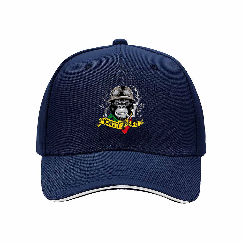 Monkey Biker Men's Baseball Cap Cool Gift for Riders - Image 2