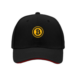 Bitcoin Logo Men's Baseball Cap Black Yellow Design Gift for Crypto Fans