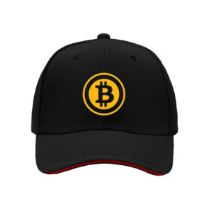 Bitcoin Logo Men's Baseball Cap Black Yellow Design Gift for Crypto Fans