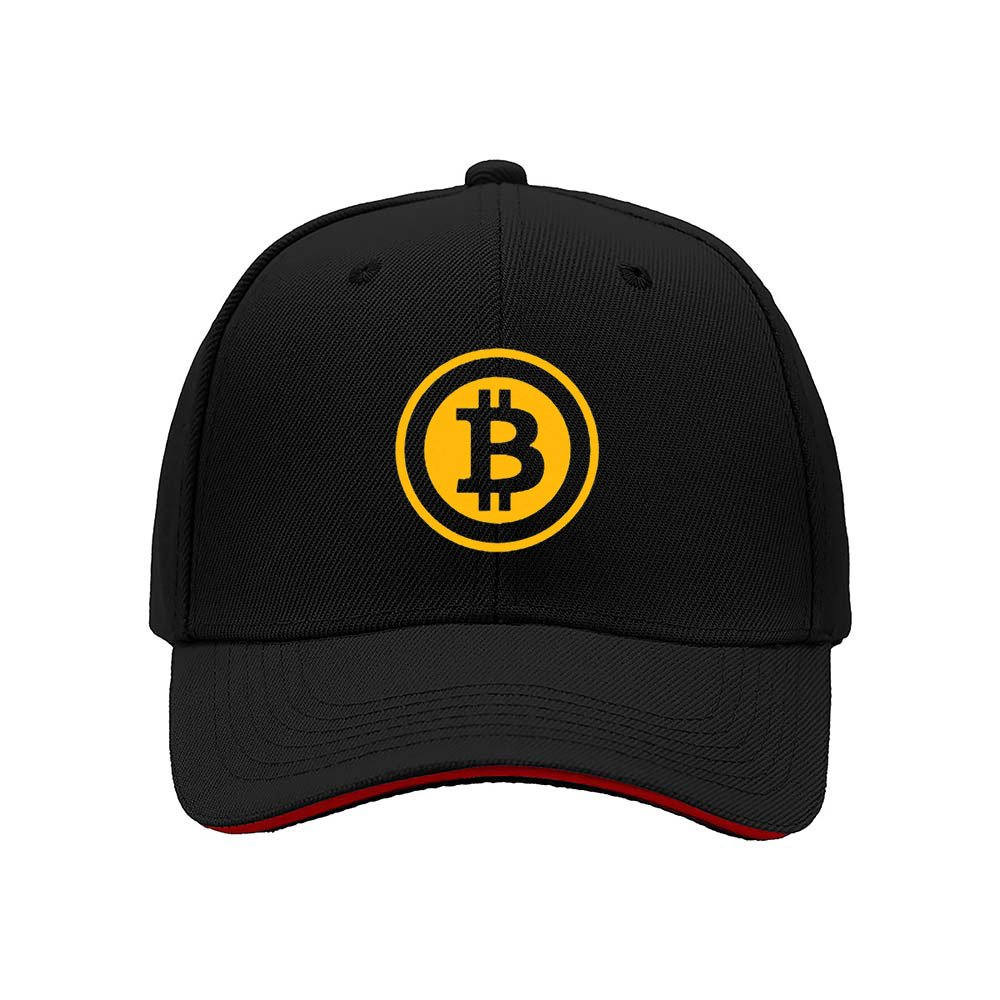 Bitcoin Logo Men's Baseball Cap Black Yellow Design Gift for Crypto Fans