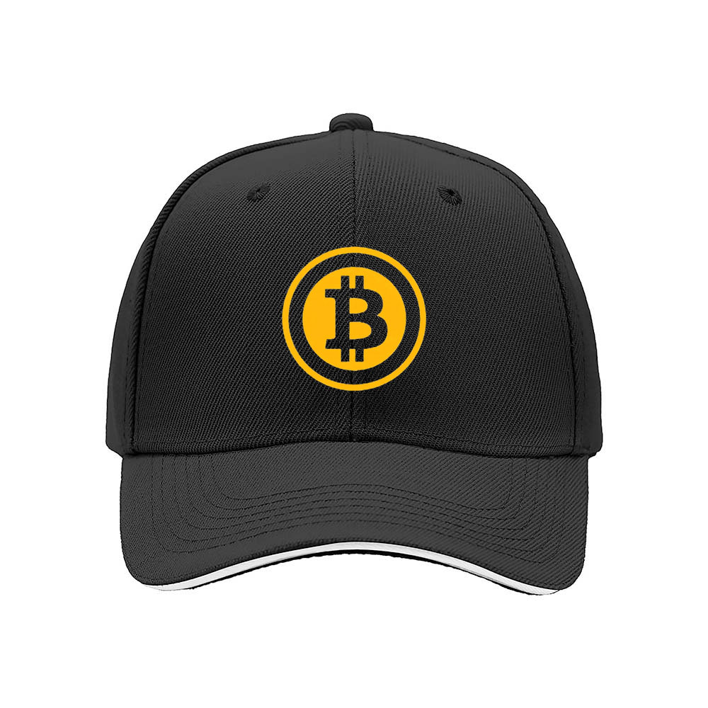Bitcoin Logo Men's Baseball Cap Black Yellow Design Gift for Crypto Fans - Image 3