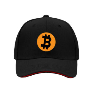 Bitcoin Logo Men's Baseball Cap Black Orange Design Gift for Crypto Fans