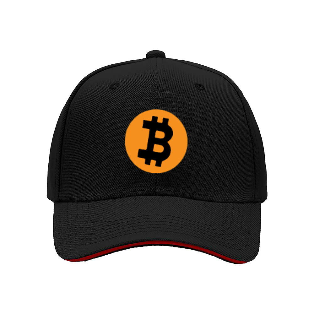 Bitcoin Logo Men's Baseball Cap Black Orange Design Gift for Crypto Fans
