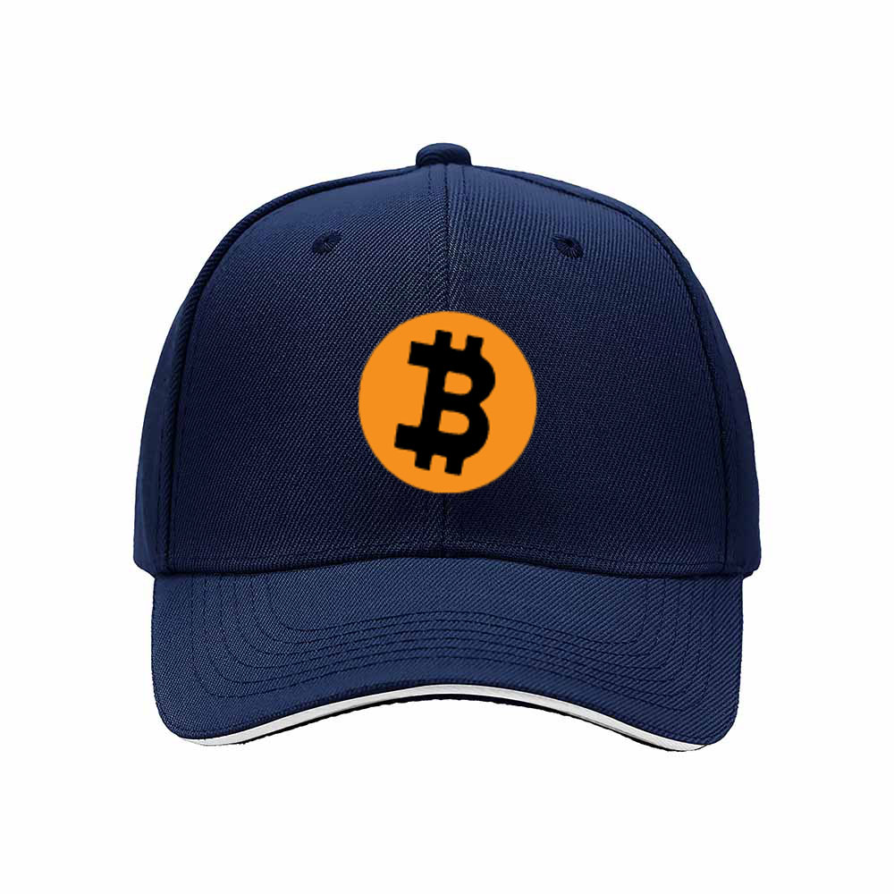 Bitcoin Logo Men's Baseball Cap Black Orange Design Gift for Crypto Fans - Image 2