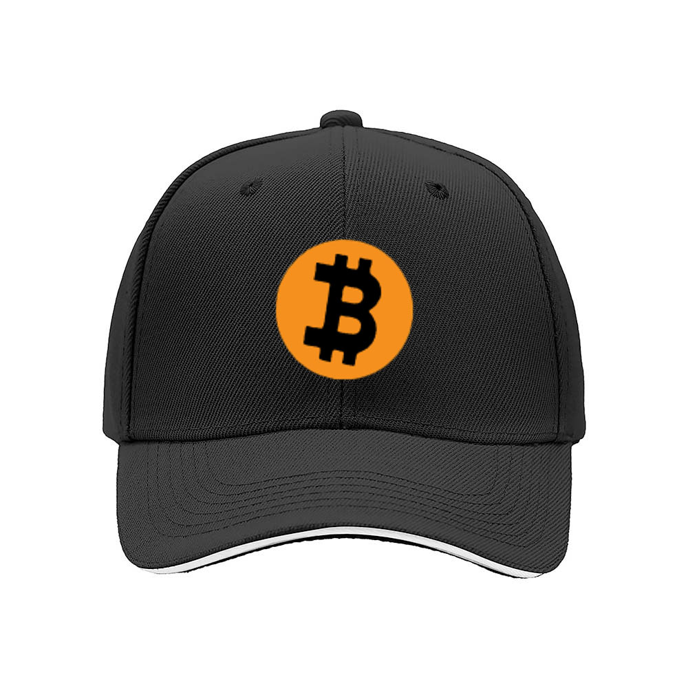 Bitcoin Logo Men's Baseball Cap Black Orange Design Gift for Crypto Fans - Image 3
