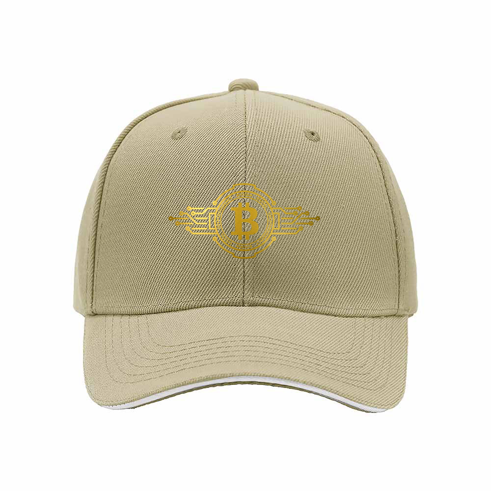 Bitcoin Logo Men's Baseball Cap Gold Print Gift for Crypto Fans - Image 4