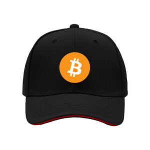 Bitcoin Logo Men's Baseball Cap Black Orange Design Gift for Crypto Fans