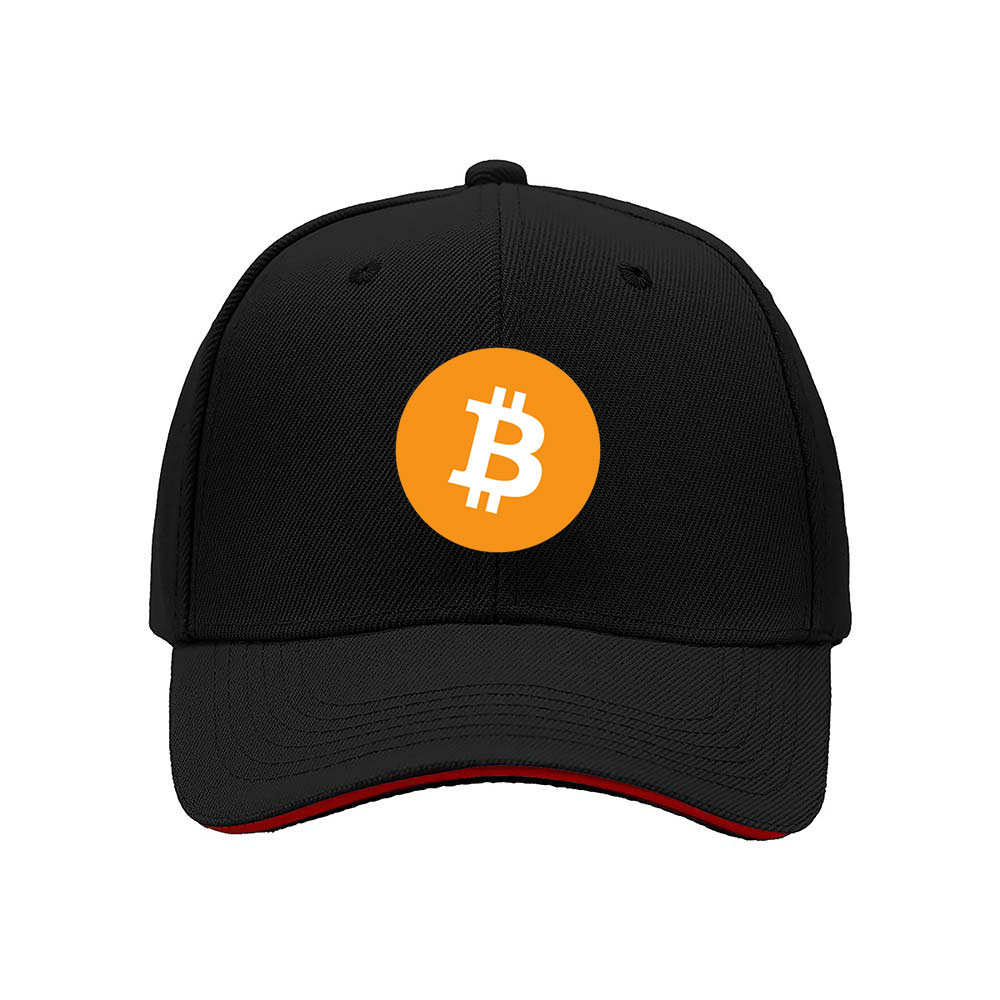 Bitcoin Logo Men's Baseball Cap Black Orange Design Gift for Crypto Fans