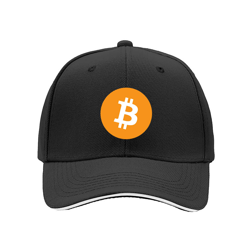 Bitcoin Logo Men's Baseball Cap Black Orange Design Gift for Crypto Fans - Image 3