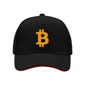 Bitcoin Logo Men's Baseball Cap Black Gold Design Gift for Crypto Fans