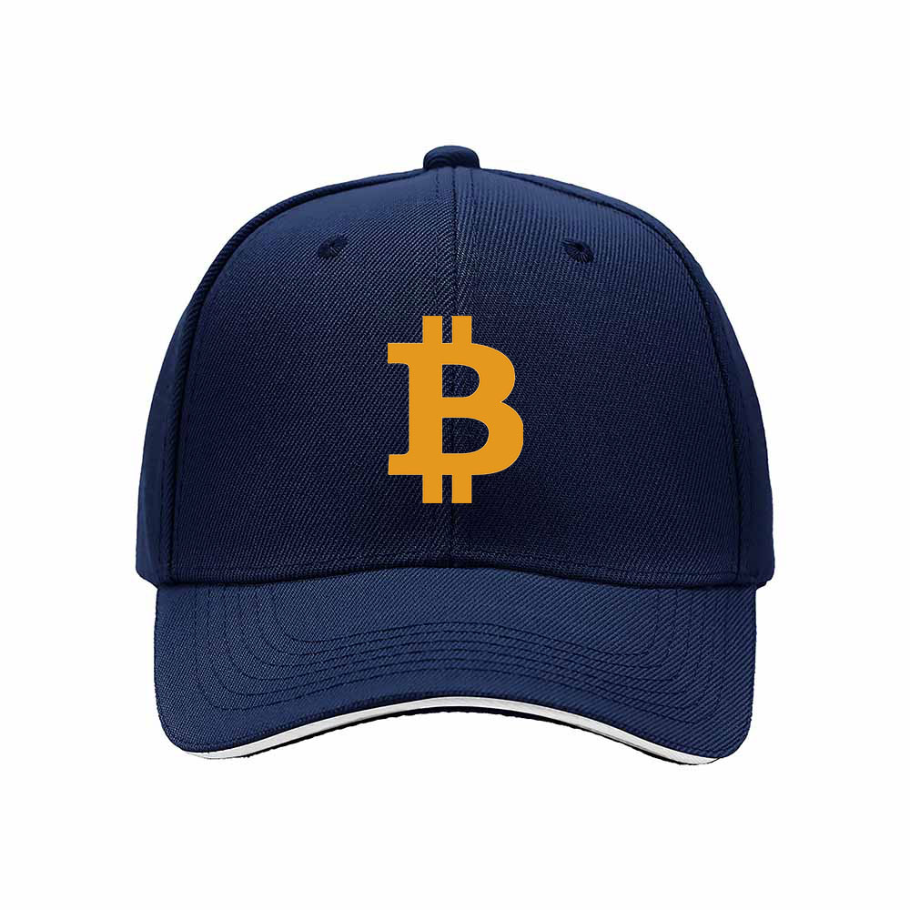 Bitcoin Logo Men's Baseball Cap Black Gold Design Gift for Crypto Fans - Image 2