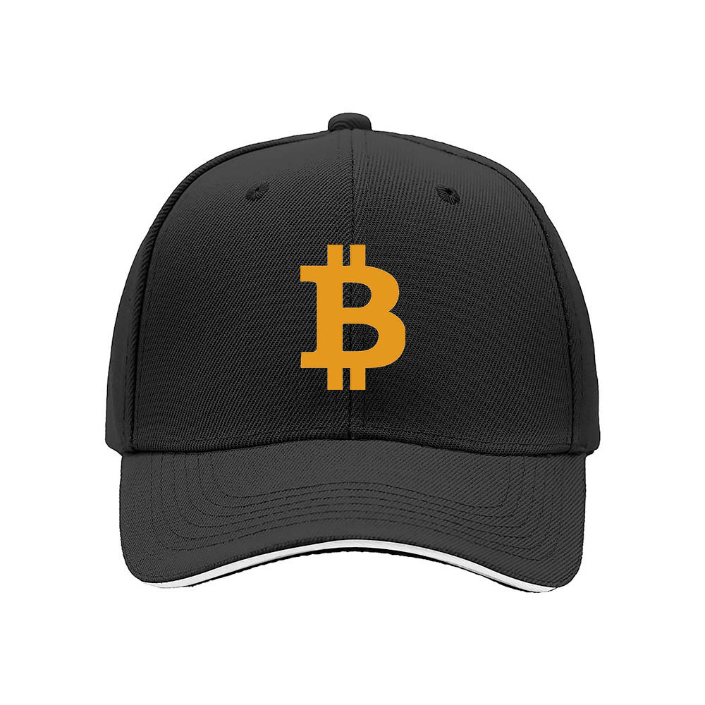 Bitcoin Logo Men's Baseball Cap Black Gold Design Gift for Crypto Fans - Image 3
