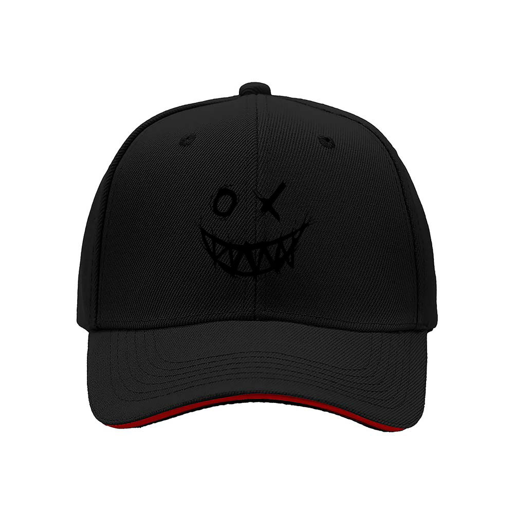 Black Smile Face Baseball Cap for Men Women Casual Gift Hat