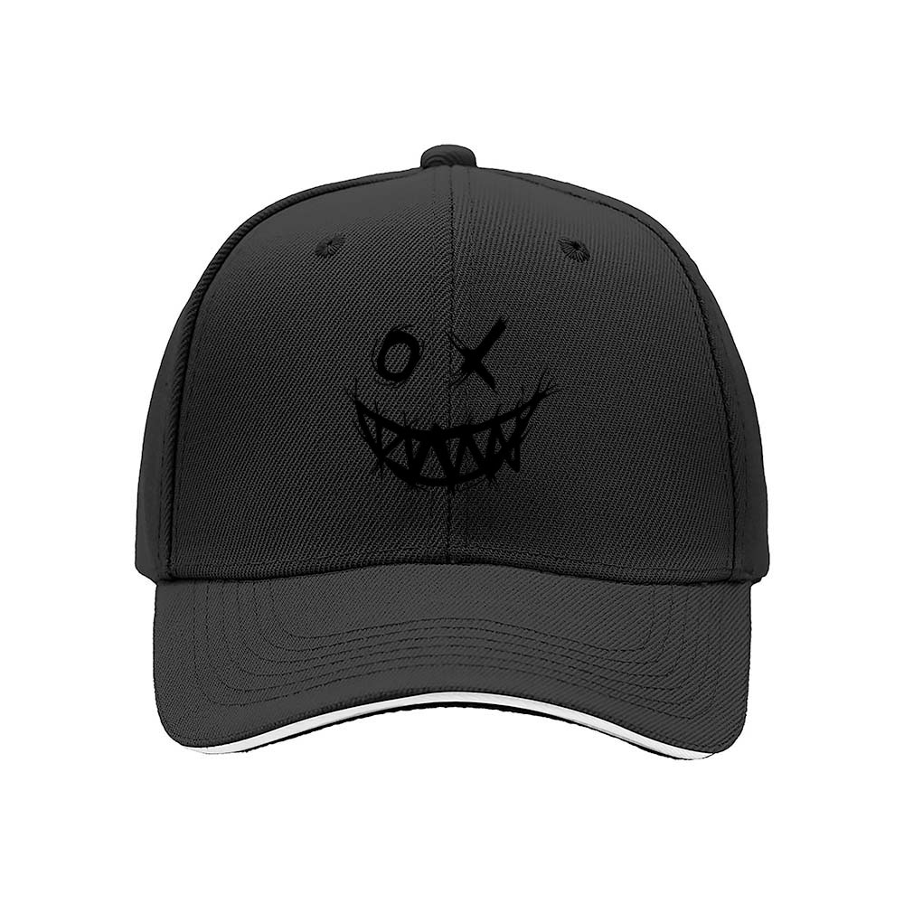 Black Smile Face Baseball Cap for Men Women Casual Gift Hat - Image 3